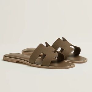 Hermes Oran Sandal Etoupe Size 38